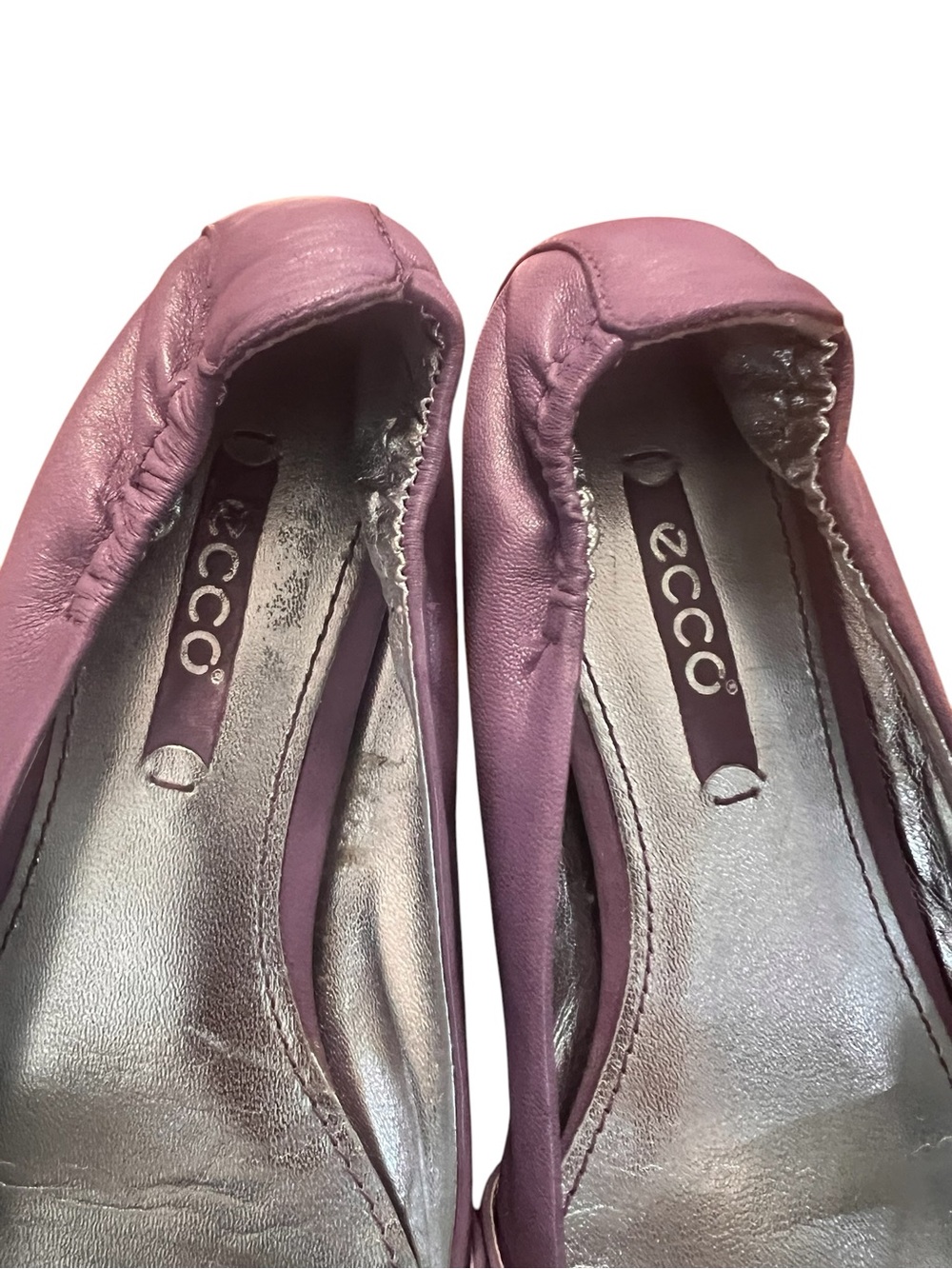 Ecco Mary-Jane pointed leather flats in purple size 36 good condition - Picture 6 of 10